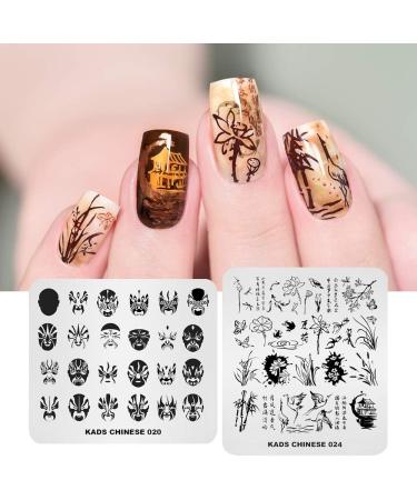 KAD Nail Stamping Plates Set - Chinese Style Series (8pcs) | Nail Art Templates - Buy Online on SooperMarket.com
