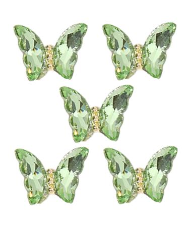 1Bag Butterfly Rhinestones 3D Fashionable Craft Accessories Embellishment For Decoration Green H098
