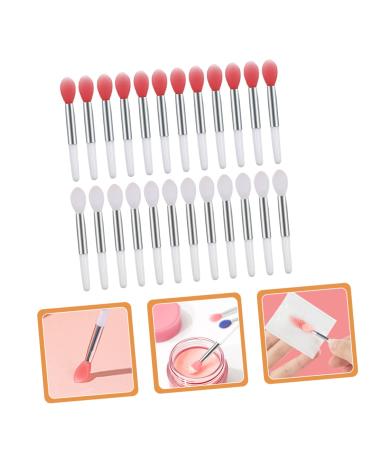 24pcs Translucent Lip Balm & Makeup Brush Set - Silicone Lip Applicator Wands for Lip Gloss Tint & Mask - Portable Beauty Tools for Flawless Lips - Buy Online on SooperMarket.com