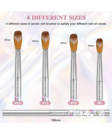 Saviland Kolinsky Acrylic Nail Brush Set - Professional Brushes for Acrylic Nails Extension & 3D Nail Carving - Sizes 6/10/12/14 - Buy Online on SooperMarket.com