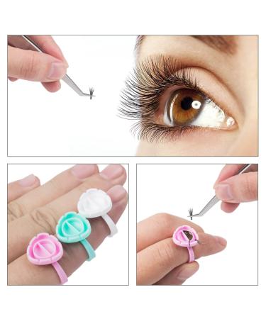 Limko Glue Rings 100PCS Cute Triangle White Glue Cups for Lash Extensions - Makeup Cup for Eyelash Glue Holder - High-Quality Supplies - Buy Online on SooperMarket.com