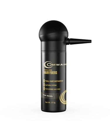 OMWAH Natural Hair Fiber 2-in-1 Kit 27.5g Bottle - Instant Thickening Hair Fibers & Spray Applicator for Natural Concealing & Styling - Dark Brown - Buy Online on SooperMarket.com