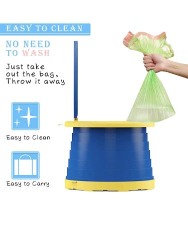 Portable Toddler Potty Seat | Folding Training Toilet Chair for Kids | Indoor Outdoor Travel Potty with Storage Bag - Blue - Buy Online on SooperMarket.com