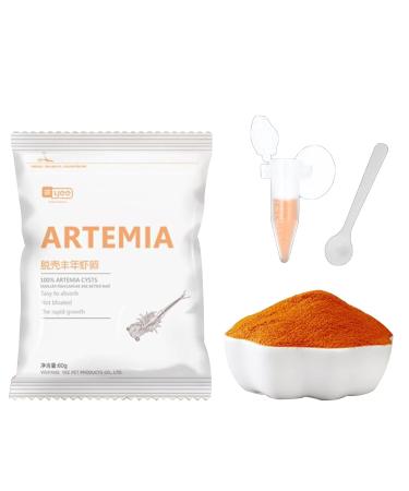 JUNNOTI 60G Aquarium Hatching Fish Food Artemia Shelling Eggs Brine Shrimp Shelling Eggfood for Feeding Baby Fishes