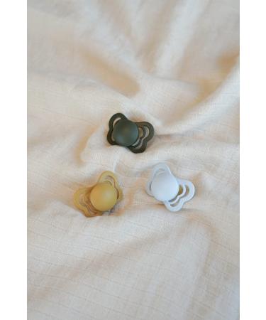 BIBS Couture Collection Pacifiers | BPA-Free Baby Soothers | Made in Denmark | Hunter Green & Gold | Set of 2 | Size 6-18 Months - Buy Online on SooperMarket.com