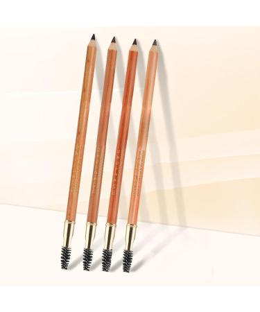 Eyebrow Pencil DoubleSided Waterproof 4 Pieces LongLasting Eyebrow Makeup Pencil Moderate Hardness Spiral Brush Head Beech Pen Handle for Daily Travel (Coffee) - Buy Online on SooperMarket.com