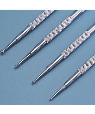 4pcs Nail Art Paint Dot Tool Set Dotting Painting Pen Polish Carving Tackle Manicure Drawing Kit for Salon Home Nail Art Professional Enthusiast(Silver Size:12.5cm) - Buy Online on SooperMarket.com