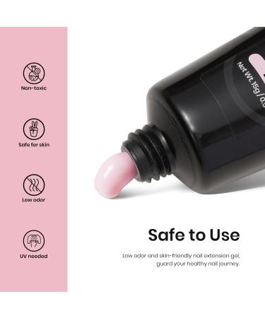 Beetles Poly Nail Extension Kit - 12 Colors Pink Nude & Glitter Gel for Easy DIY Nail Art | Perfect Gift for Women - Buy Online on SooperMarket.com