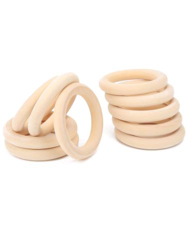 65mm Unfinished Wooden Rings - Natural Baby Teething Circles for Crafts 10 Pack - Buy Online on SooperMarket.com