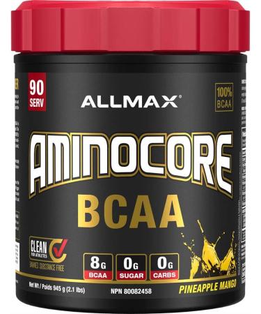 Allmax Aminocore Pink Lemonade 945g & Nutrition - Aminocore BCAA - 8g BCAAs - 100% Pure Branch Chained Amino Acids - Gluten Free - Pineapple Mango - 945 Gram - Buy Online on SooperMarket.com