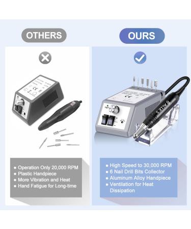 Alls Nail Cutter - Professional 30 000 RPM Electric Nail File & Efile Buffer for Acrylic Nails | Complete Manicure Grinding Tool Set (Gray) - Buy Online on SooperMarket.com