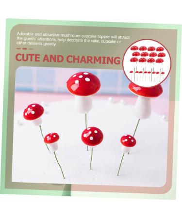 Alipis 60 Pcs Mushroom Cake Toppers Lovely Tiny Mushrooms Birthday Cake Decorations Woodland Theme Cupcake Toppers Cute Mushroom Cupcake Topper Balloon Pump Paper Cup Foam Statue Red - Buy Online on SooperMarket.com