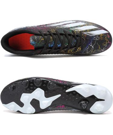 Roking Soccer Shoes for Men - Microfiber Cleats with Stollen Spikes for Artificial Turf & Outdoor Sports - Size 39 EU - Black - Buy Online on SooperMarket.com
