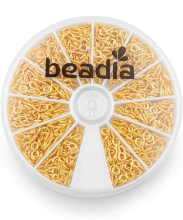 BEADIA Gold Plated 4mmx8mm Screw Eye Pins for Jewelry Making - 600pcs - Buy Online on SooperMarket.com