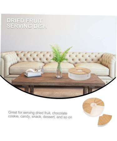 Cabilock 1 Set Office Fruit Plate Grill Vegetable Tray Wrought Iron Plastic Spraying Dried Fruit White Snack 26X26X7CM White - Buy Online on SooperMarket.com