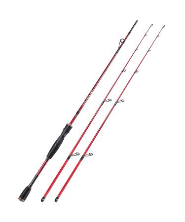 Soougayilang fishing rod 30 tons of carbon fiber sensitive 2-part baitcasting rod and spinning rod for fresh water or salt water fishing rod in tournament quality with 2 tips for bass red-spinning Fishing ROD 2.1m