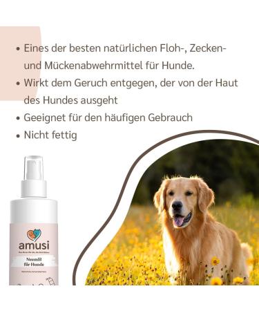 Amusi Neem l Tick Spray for Dogs 250ml | Natural Vegan Tick Protection Insect Spray - Paraben & Nickel Free - Buy Online on SooperMarket.com