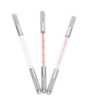 PLAFOPE 3pcs Copper Makeup Supplies Eyebrow Pens Aluminum Alloy Plastic Crystal Pen Eyebrow Pencil