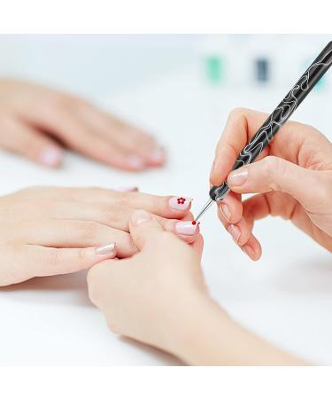 5PCS Dotting Tools Set Professional Ball End Nail Art Tools Polish Carving Tool Dotting Painting Pen 2 Way Nail Dotting Pen Marbleizing Tool Set for Nail Art Designs Black - Buy Online on SooperMarket.com
