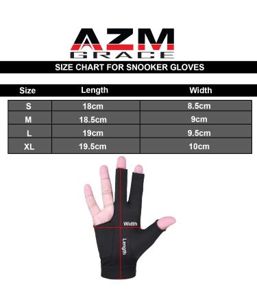 AZM 3 Fingers Pool Glove - Left Hand Snooker Cue Sport Glove for Billiards - Medium Black - Buy Online on SooperMarket.com