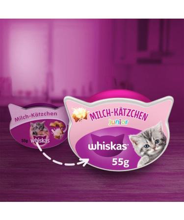 Whiskas Milk Kitten Snacks for 2-12 Months - 8x55g Treats for Healthy Growth | Functional Cat Snacks - International Shipping Available - Buy Online on SooperMarket.com