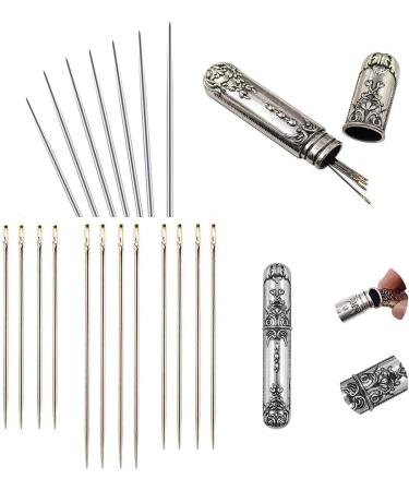 24 PCS Self Threading Needles with Vintage Holder - Easy Hand Sewing for DIY Crafts - Buy Online on SooperMarket.com
