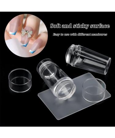 saijer Nail Art Stamper 4 PCS Silicone Nail Art Stamper With Scrapers 8 PCS Nail Art Stamping Plates Transparent Jelly Nail Stamp Manicure Tools Nail Plates Soft Stamper for DIY Nail Art Design - Buy Online on SooperMarket.com