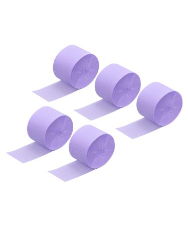 MECCANIXITY Crepe Paper Streamer Crepe Paper Decoration 82ft Long 1.77 Inch Wide for Birthday Party Wedding Thanksgiving Christmas Decorations DIY Light Purple Pack of 5