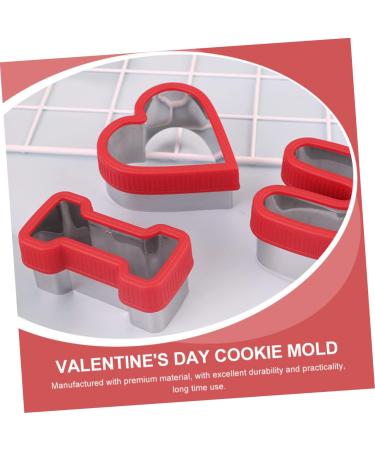 Zerodeko 9 Pcs Valentine's Day Stencils Reusable Cake Mold Kitchen Chocolate Molds Valentines Day Cookie Cutters Letter Stamps for Clay Cookie Mold Sandwich Die Cutting Stainless Steel Red - Buy Online on SooperMarket.com