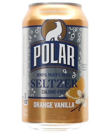 Polar Seltzer Water, Orange Vanilla, 12 fl oz (Pack of 8)