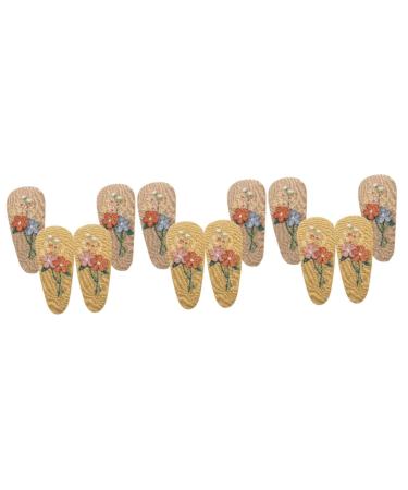 ABOOFAN 6 Pairs Hairpin No Slip Fabric Hair Clip Kids Accessories for Girls Kids Hair Clip Girl Cute Hair Barrettes for Fine Hair Baby Hair Pin Alloy Toddler Little Girl Cloth Flowers
