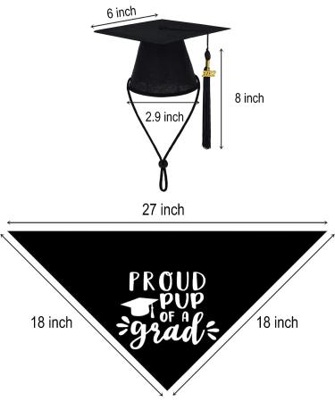 Dog Graduation Cap & Bandana Set - 2023 Black Tassel Graduation Outfit for Proud Pup of A Grad - Buy Online on SooperMarket.com