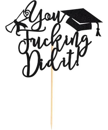 Arthsdite 1Pc You Did It Cake Topper/Class of 2024 Cake Decorations/Congrats Grad Graduation Party Decorations - Black Glitter Black You Did It Cake Topper - Buy Online on SooperMarket.com