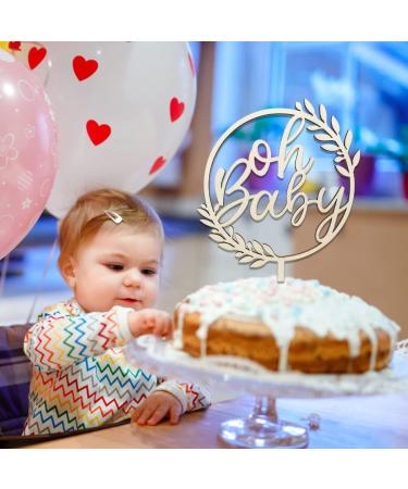 Shop Oh Baby Cake Topper - Wooden Decor for Baby Showers & Gender Reveal Parties | Perfect for Diaper Cakes - Buy Online on SooperMarket.com
