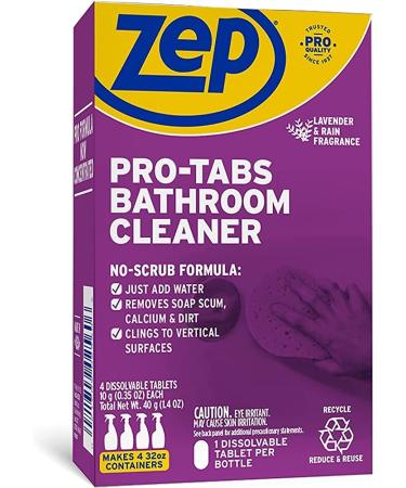 Zep PRO-TABS Bathroom Cleaner Dissolvable Tablets - 4 Tablets Per Box - Just Add Water! Environmentally Friendly Purple (ZUBCTAB) 1