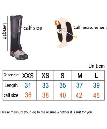 Hidewalker Waterproof Hiking Leg Guards Gaiters for Men & Women - Outdoor Hunting & Bike Accessories - Black Size M (41-43) - Buy Online on SooperMarket.com