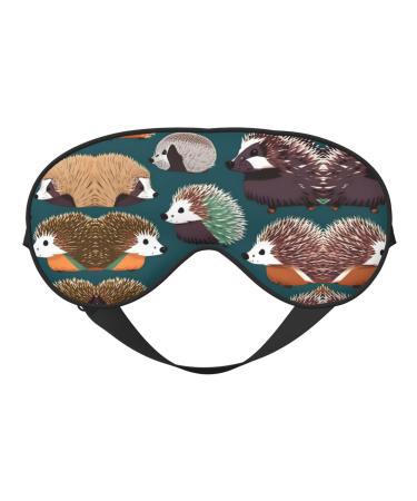 SSIMOO Many Hedgehogs Soft Sleep Eye Mask Female Breathable Eye Patch Perfect for Travel and Relaxation Black