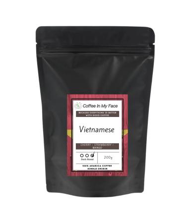 Coffee In My Face - Vietnamese | Freshly Roasted Whole Coffee Beans To Grind At Home | Dark Roast | Single Origin | 100% Arabica Coffee - 200g (Whole Coffee Bean)