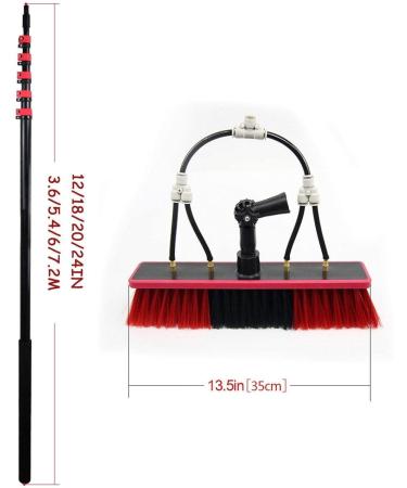 Telescopic Rod Cleaning Brush Water Fed Pole Kit Window Cleaning Pole 3-11m Water Fed Telescopic Brush Angle Adjustable Band Scraper for Photovoltaic Panel Cleaning Trucks 35cm Brush Head 4M/13FT - Buy Online on SooperMarket.com