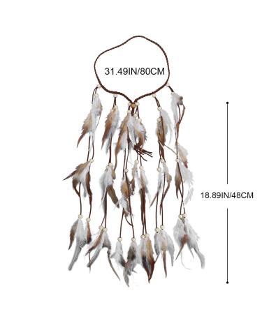 CAKURE Boho Feather Headbands Set - Handmade Indian Bridal Hair Accessories for Women and Girls - Buy Online on SooperMarket.com