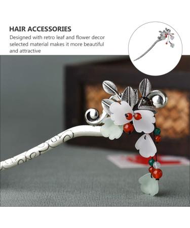 STOBOK 1pc Leaf Flower Metal Hair Stick Vintage Hair Forks Vintage Hair Accessories Vintage Hair Chopstick Chignon Pin Japanese Hair Accessories Hair Cape China Agate Women's Alloy - Buy Online on SooperMarket.com