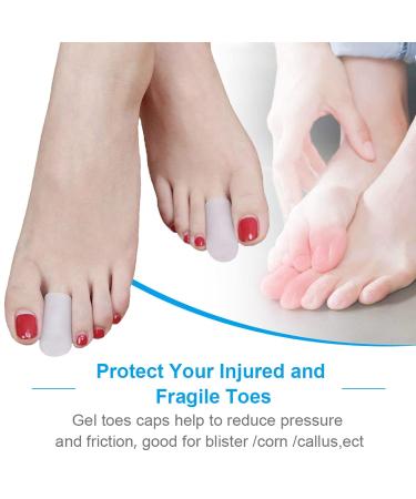 Gel Toe Cap Silicone Protectors - 10 Pairs | Adjustable Pain Relief for Toes and Fingers - Buy Online on SooperMarket.com