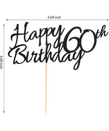 Arthsdite 1 Pc Happy 60th Birthday Cake Topper 60 Cake Topper Happy 60 Birthday Cake Decoration for 60th Cheers to 60 Birthday Party Decoration Supplies - Black Glitter Black 60 - Buy Online on SooperMarket.com
