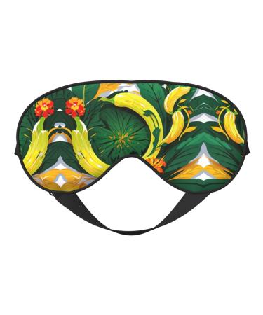 SSIMOO Tropical Banana Leaves Soft Sleep Eye Mask Female Breathable Eye Patch Perfect for Travel and Relaxation Black
