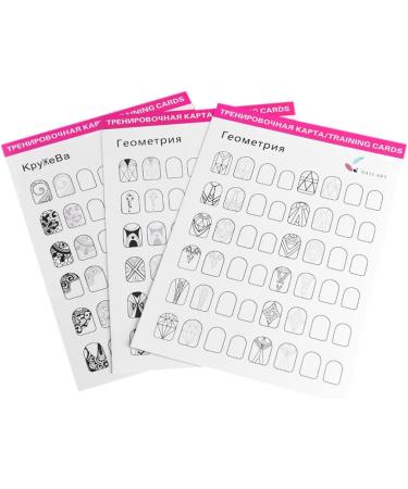 Nail Art Practice Book Beginner Manicure Training Drawing Cards Easy to Clean 12 Sheets - Buy Online on SooperMarket.com
