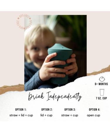 Lucky Love Silicone Sippy Cup with Straw | Easy Grip Baby & Toddler Cups 6-12 Months+ | Spill Proof & BPA Free (2 Pack - Blue & Green) - Buy Online on SooperMarket.com