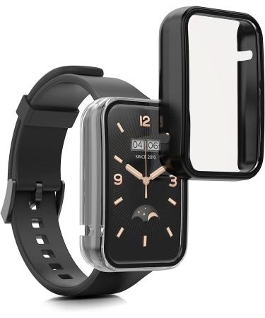 kwmobile Cover Comaptible with Xiaomi Mi Band 7 Pro (Set of 2) -Tempered Glass with Plastic Frame - Black/Transparent black / transparent - Buy Online on SooperMarket.com