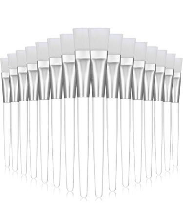 16 Pieces Facial-Mask Brush Face-Mask Applicator Soft Facial Application Brush with Clear Plastic Handle for Skin Care, Body Butter Applicator Tools (White)