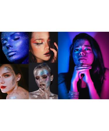 UV Glow Body Face Glitter Gel - 6 Colors Luminous Chunky Glitter - Self-Adhesive UV Black Light Glitter for Body, Face, Hair, and Eyeshadow - Perfect for Carnival, Party, Halloween Makeup - 01 Set - Buy Online on SooperMarket.com