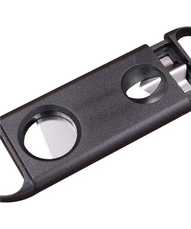 amropi Cigar Cutter Guillotine V Cut 2 in 1 Black Plastic Cigar Clippers in Gift Pouch 1 Pack (Black x 1) - Buy Online on SooperMarket.com